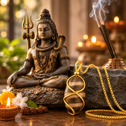 Natural Shivling Locket – Shiva Pendant view 4